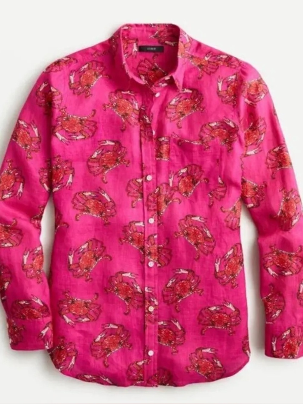 J. Crew Ratti King Crab Linen Shirt